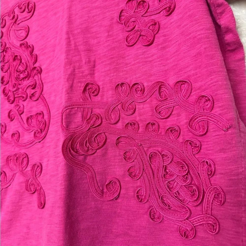 Rebecca Malone Pink Textured Graphic Top S - Picture 2 of 4